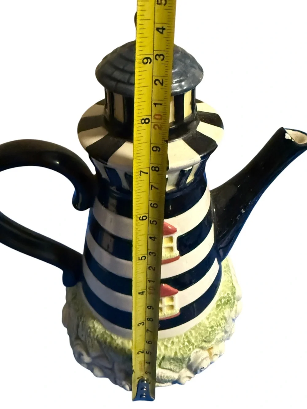 vintage 1995 Cracker Barrel Lighthouse Teapot made of ceramic